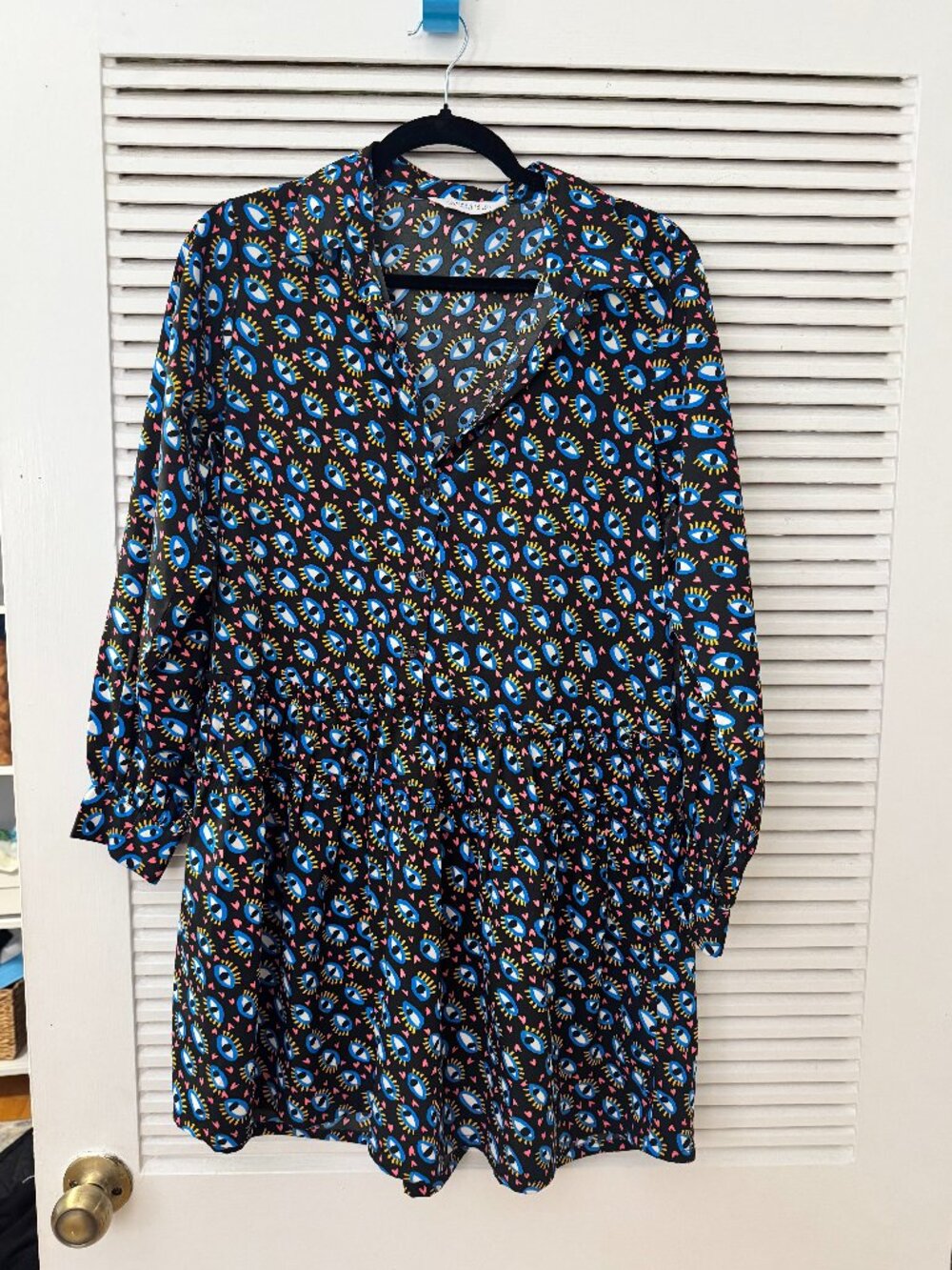 Compania Fantastica Black Evil Eye Print Dress